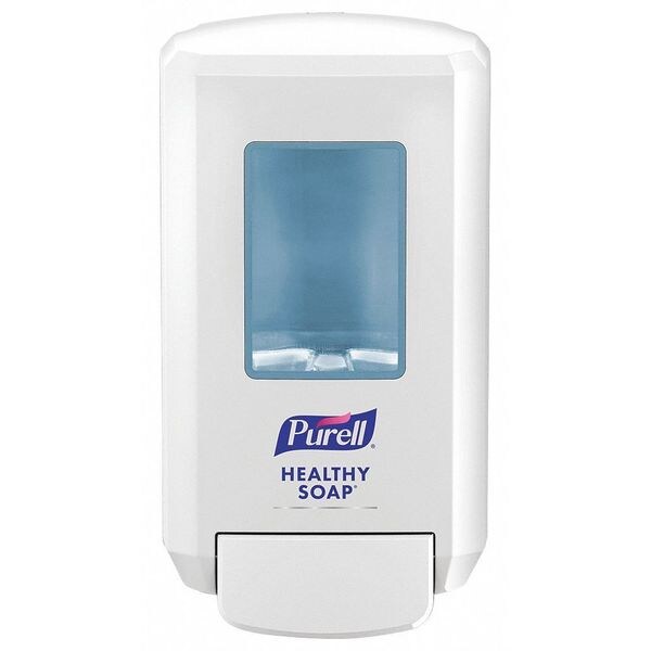 Soap Dispenser, Wall Mount, Manual, Push-Style, White