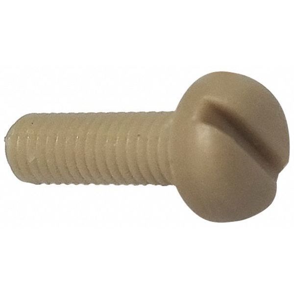 #10-24 x 1-1/2 in Slotted Pan Machine Screw, Plain PEEK, 10 PK