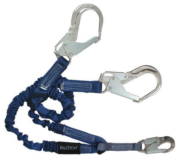 Shock Absorbing Lanyard, 4 ft. to 6 ft., 310 lb. Weight Capacity, Blue