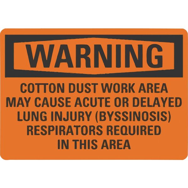 Warning Sign, 14 in Height, 10 in Width, Non-PVC Polymer, Vertical Rectangle, English