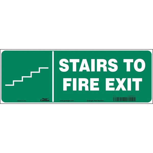 Safety Sign,stairs To Fire Exit,5