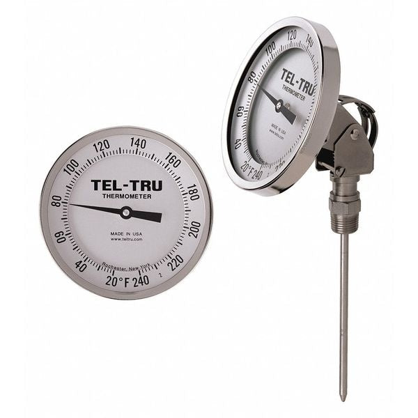 Analog Dial Thermometer, Stem 15