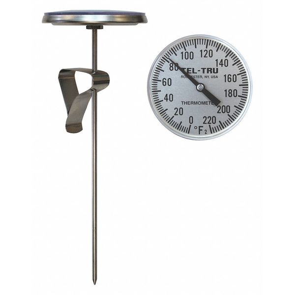 Analog Dial Thermometer, Stem 12