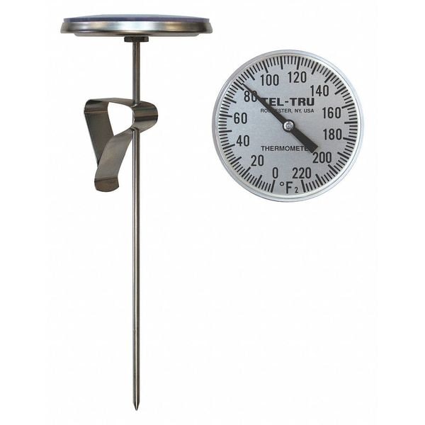 Analog Dial Thermometer, Stem 12