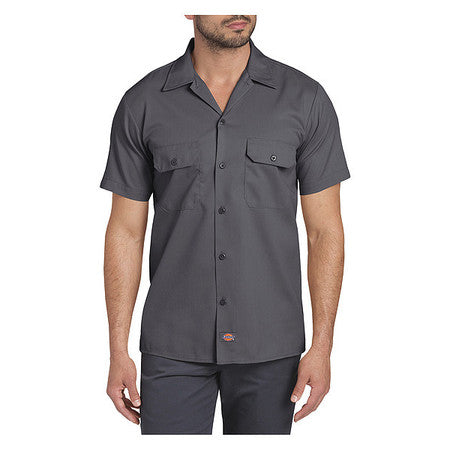 Short Sleeve Work Shirt,mens,m,charcoal