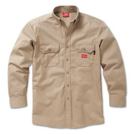 Fr Button Down Work Shirt,m,khaki (1 Uni