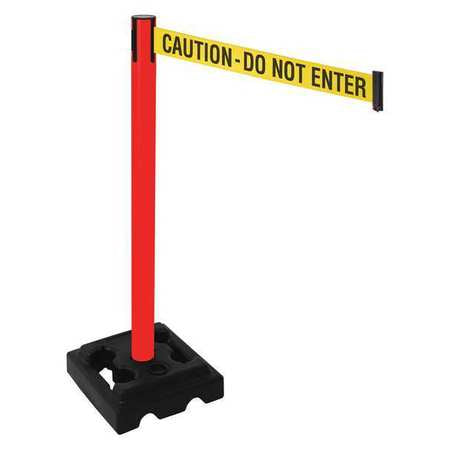 Barrier Post,40 In. H,ylw/blk Text,hdpe