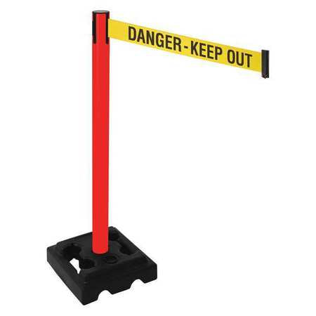 Barrier Post,40inh,blk,ylw/blk Text,hdpe