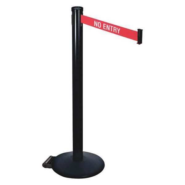 Barrier Post, 40inH, 2 in. Belt W, No Entry