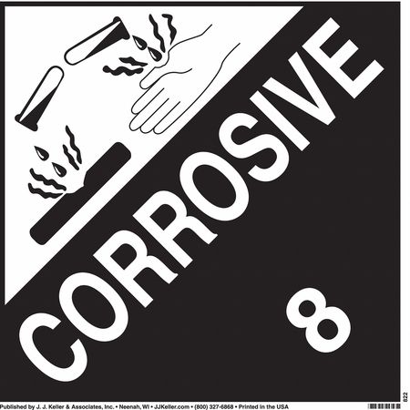 Corrosive Placard,tagboard,10-3/4 In. H
