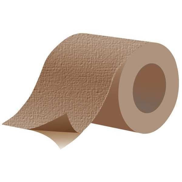 Fiberglass Fabric, 54 ft L, 10 in W, 0.01 in Thick, Silicone Adhesive Backing, Tan