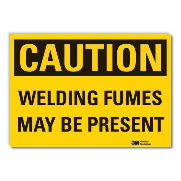 Welding Hazard Caution Reflective Label, 7 in Height, 10 in Width, Reflective Sheeting, English