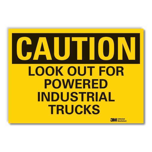 Lift Truck Traffic Caution Reflective Label, 3 1/2 in H, 5 in W, LCU3-0374-RD_5x3.5