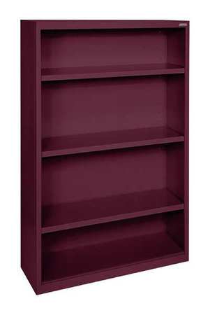 Bookcase,vertical,elite,3,burgundy,steel