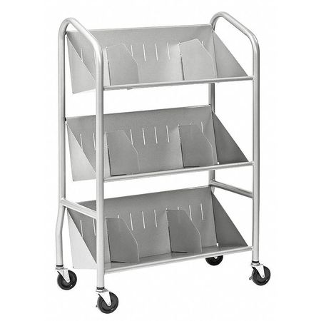 Book Cart,steel,150 Lb.,silver (1 Units