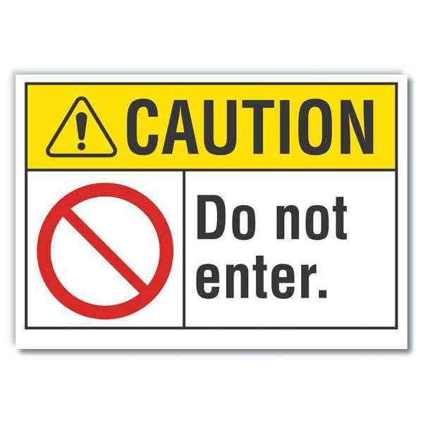 Caution Sign, Self-Adhesive Vinyl, 10 in H, LCU3-0072-RD_14x10