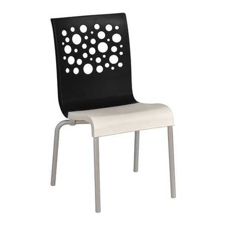 Chair,black/white,stackable,35-1/2"h (1