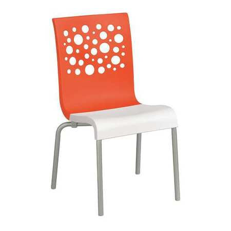 Chair,orange/white,stackable,35-1/2