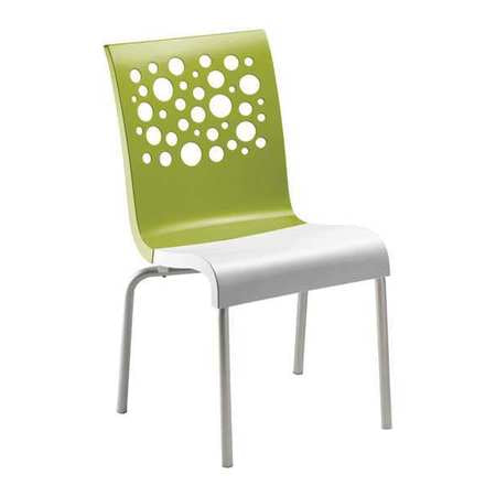Chair,green/white,stackable,35-1/2