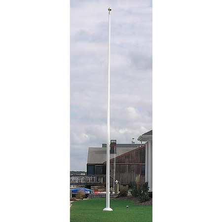 Flag Pole,20 Ft.,fiberglass,white (1 Uni