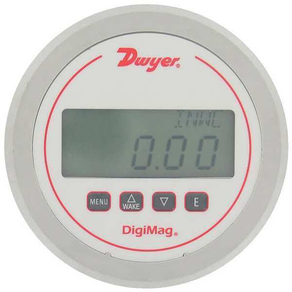 Digital Differential Pressure Gauge, Plastic, Light Gray
