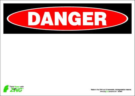 Danger Sign,10 X 14in,r And Bk/wht,blk (