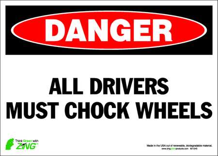 Danger Sign,10 X 14in,r And Bk/wht,eng (