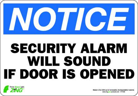Security Sign,security Alarm,7"x10" (1 U