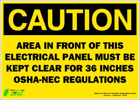 Caution Sign,10 X 14in,bk/yel,eng,text (