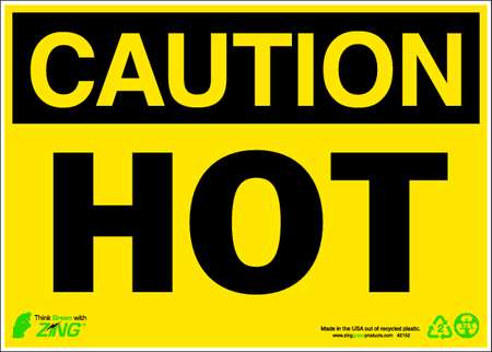 Caution Sign,10 X 14in,bk/yel,hot,eng (1