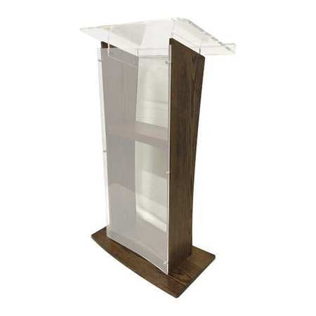 H Style Lectern,frosted Acrylic/walnut (