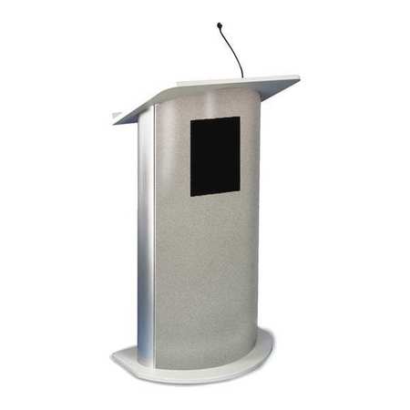 Curved Panel Sound Lectern,gray Granite