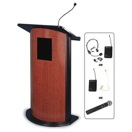 Wireless Curved Lectern,cherry/black (1
