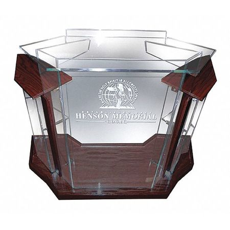 Deluxe Frosted Acrylic Lectern,mahogany