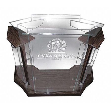 Deluxe Frosted Acrylic Lectern,walnut (1