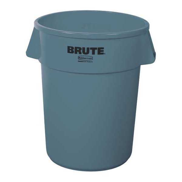 32 gal Brute Container, 32 gal., Gray, Gray, Plastic