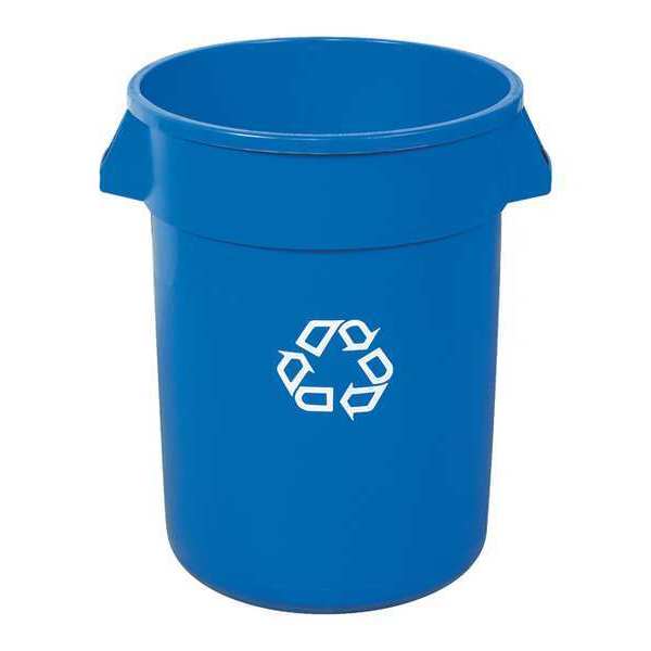 Brute Recycling Container, 32 gal., Blue, Blue, Plastic