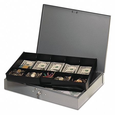 Cash Box,key Lock,steel,gray (1 Units In