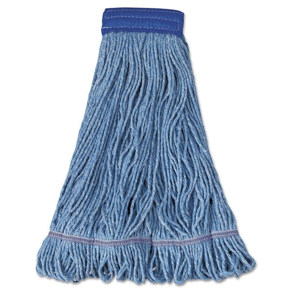 5 in Looped-End Mop Head, Blue, Cotton/Synthetic, PK12