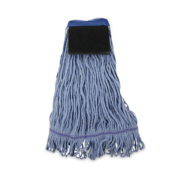 1.25 in Looped-End Wet Mop, Blue, Cotton/Synthetic, PK12