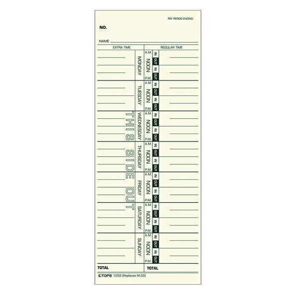 Time Card, Weekly, 3.5x9, PK500