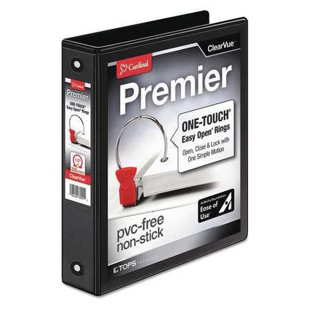 Binder,easy Open,clear View,1-1/2",black