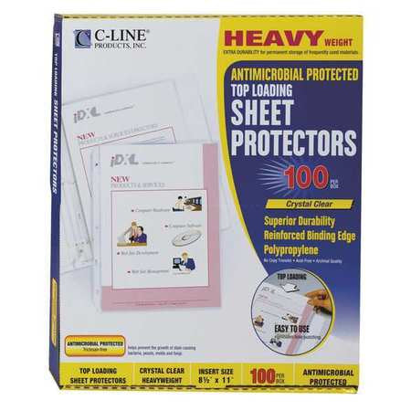Sheet Protect,antimicrobial,clear,pk100