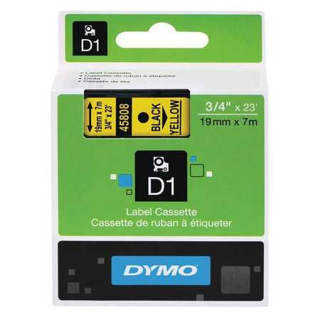 Label Tape,removable,0.75",black/ Yellow