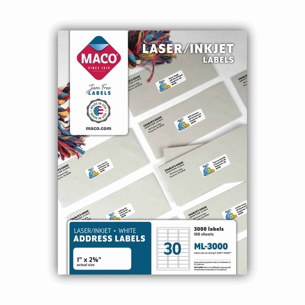 Laser/Inkjet Shipping Labels, PK3000