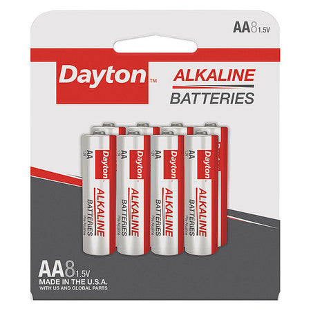 Battery,alkaline,aa,mercury Free,pk8 (1