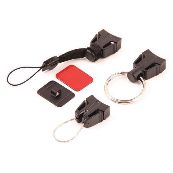 Key Reel Accessory Kit, Plastic, Black