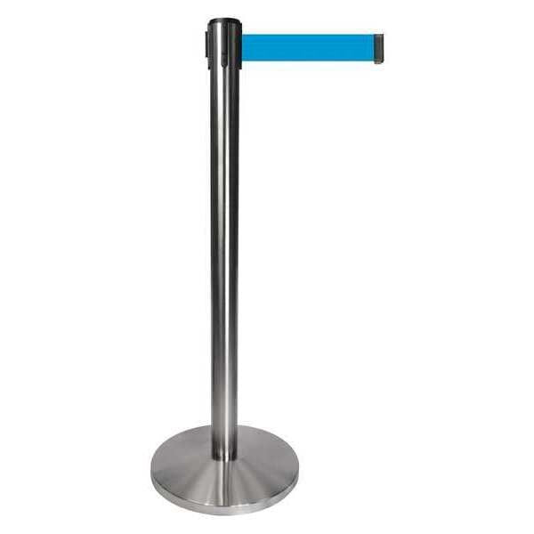 Barrier Post, Gray Post, Light Blue Belt