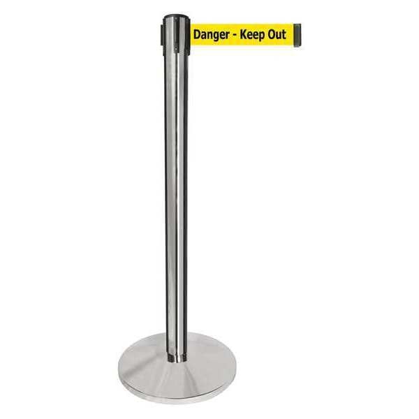 Barrier Post,1 Belt,danger Keep Out Msg