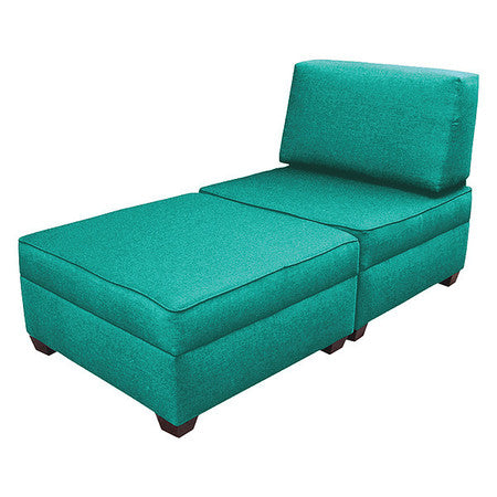 Chaise Lounge,60"wx18"h,green Upholstery
